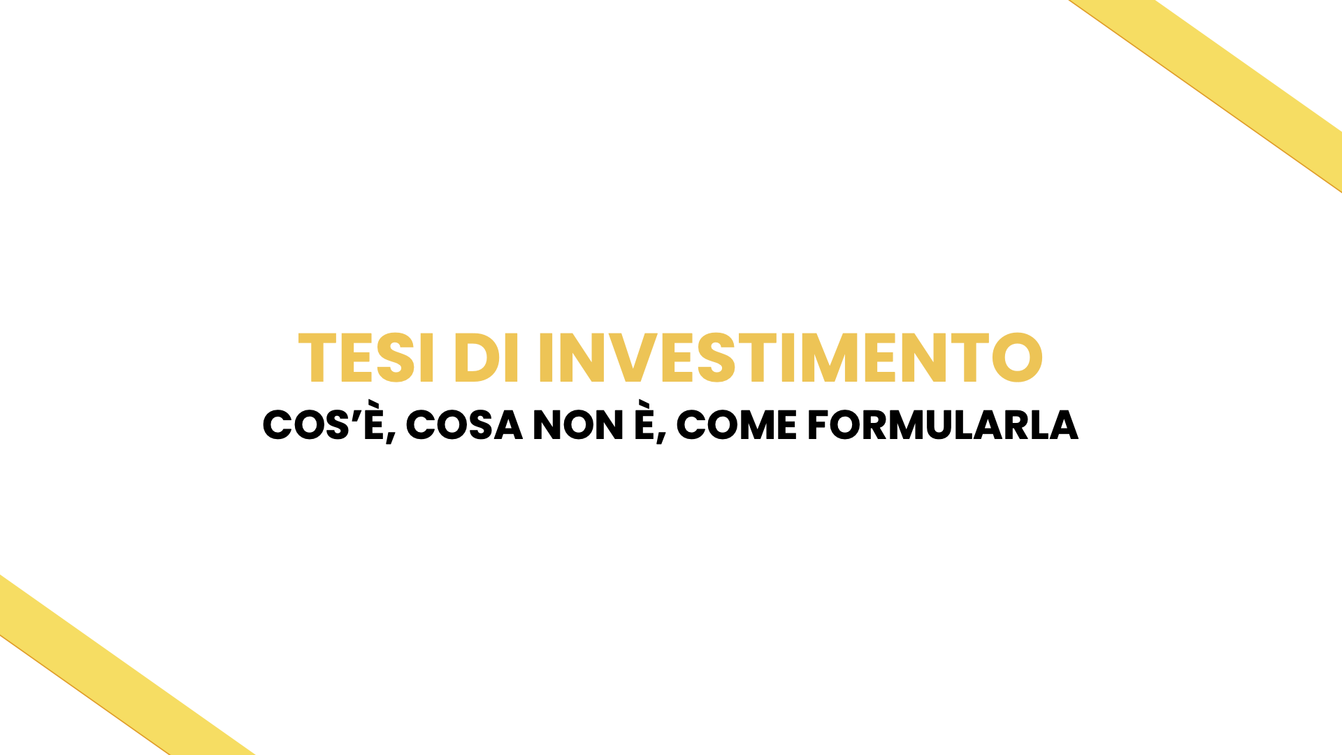 Thumbnail for "Tesi di Investimento".